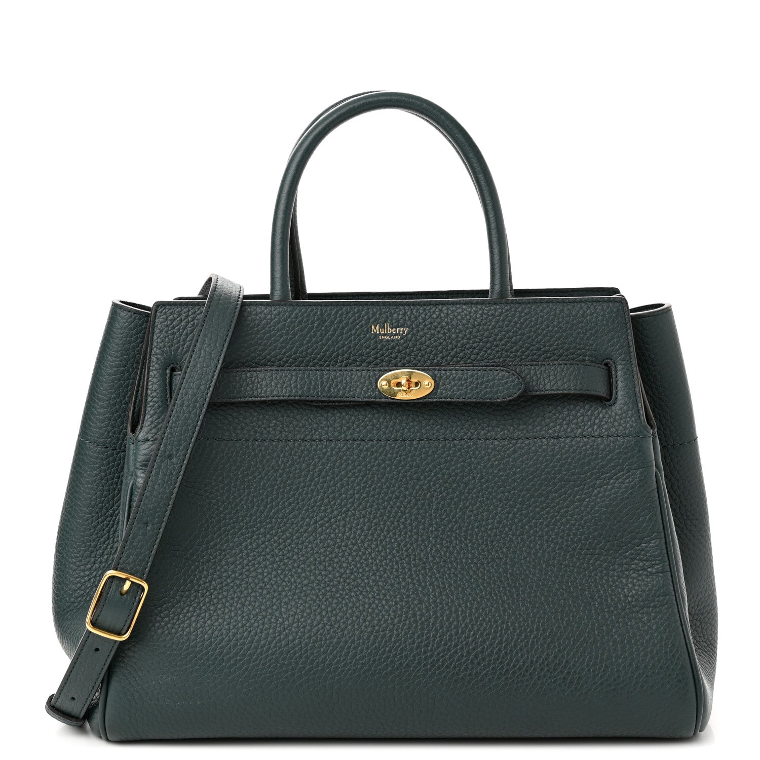 Mulberry Heavy Grain Belted Bayswater Tote Mulberry Green 1 of 10