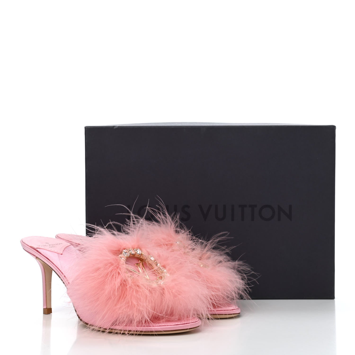 Louis Vuitton ピンク フラワーモチーフ ミュール　36ハーフ Louis Vuitton ピンク フラワーモチーフ ミュール 36ハーフ