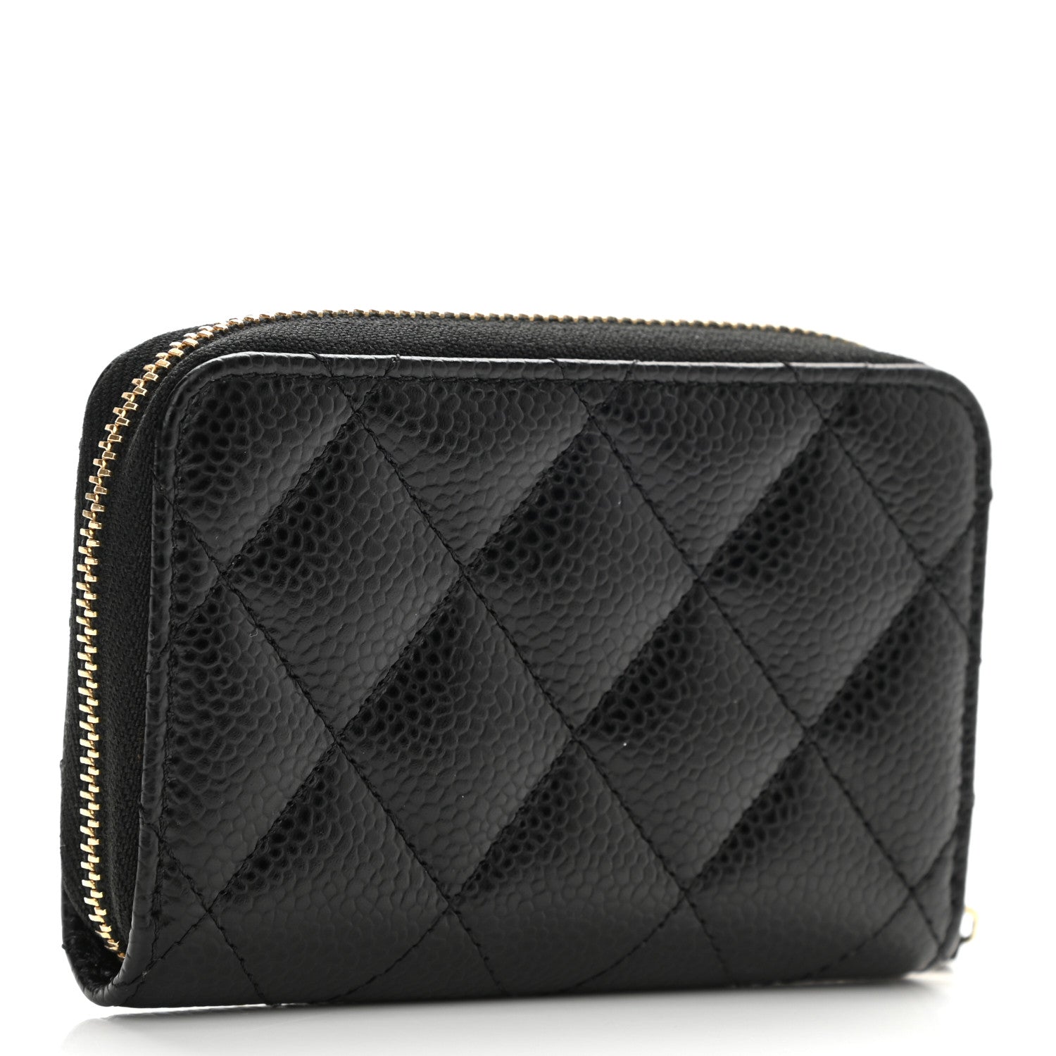 Chanel Caviar Quilted Zip Coin Purse Black 5 of 14