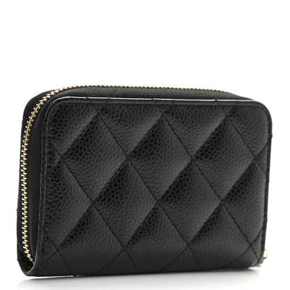Chanel Caviar Quilted Zip Coin Purse Black 5 of 14