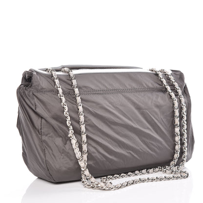 Chanel Rubber Quilted Lambskin Medium Coco Rain Flap Grey 13 of 14
