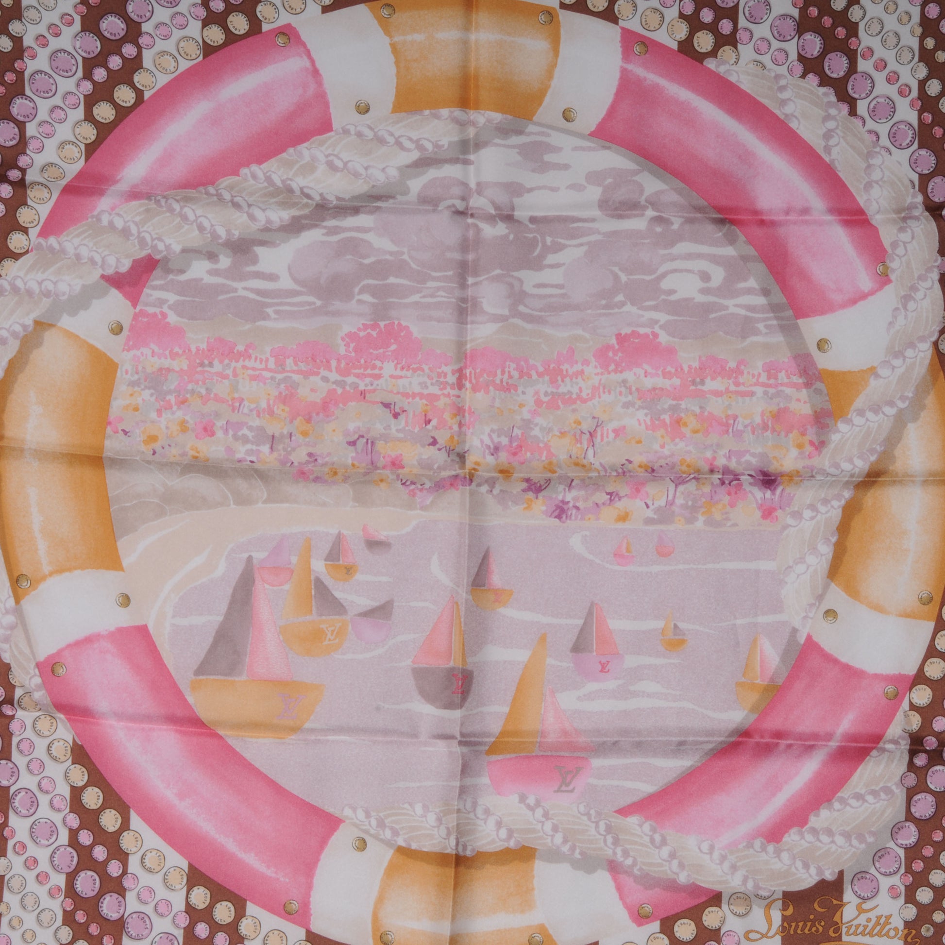 Louis Vuitton Silk Carre Escale Square Scarf Fuchsia 1 of 5