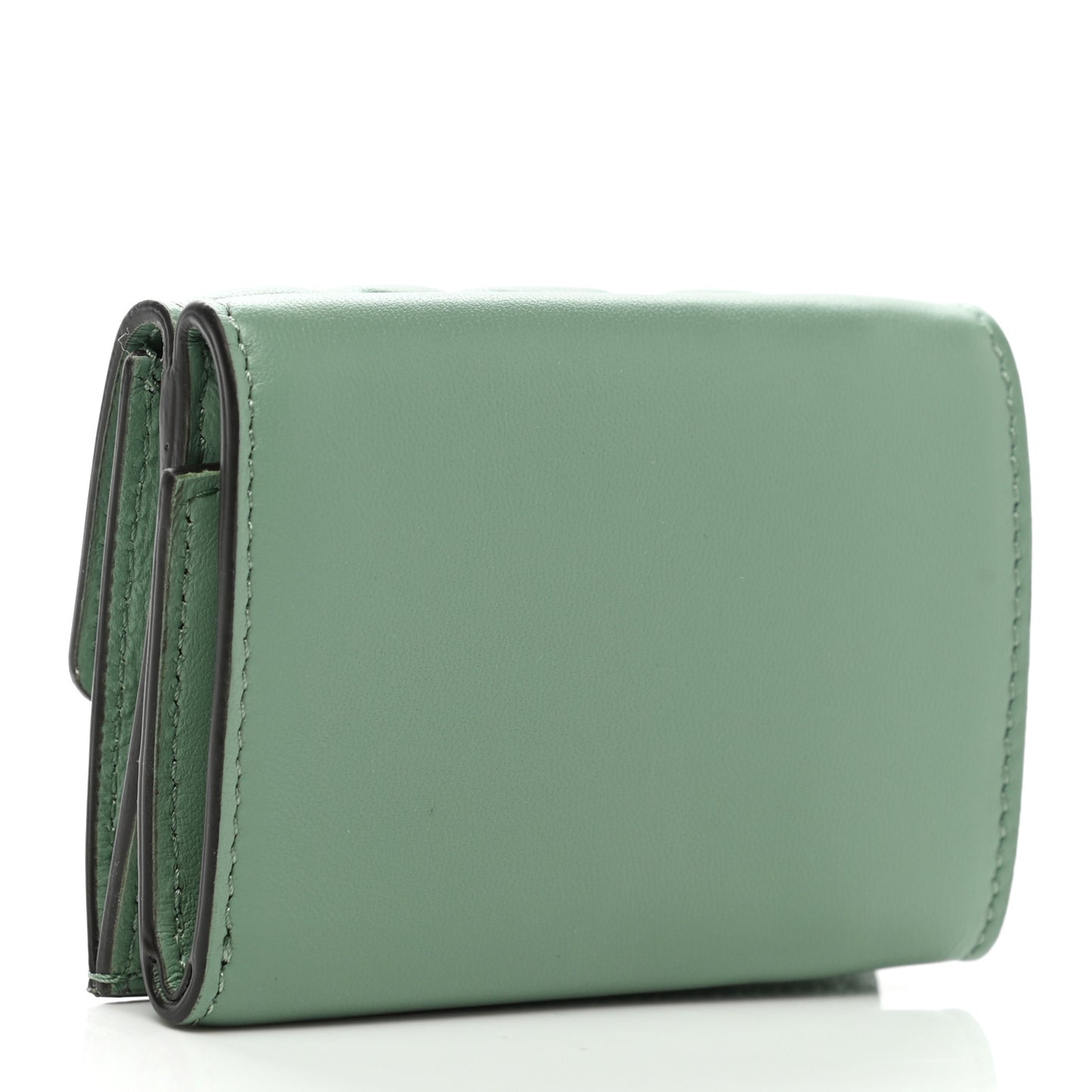 Nappa Matisse FF Embossed Micro Tri-Fold Wallet Menta