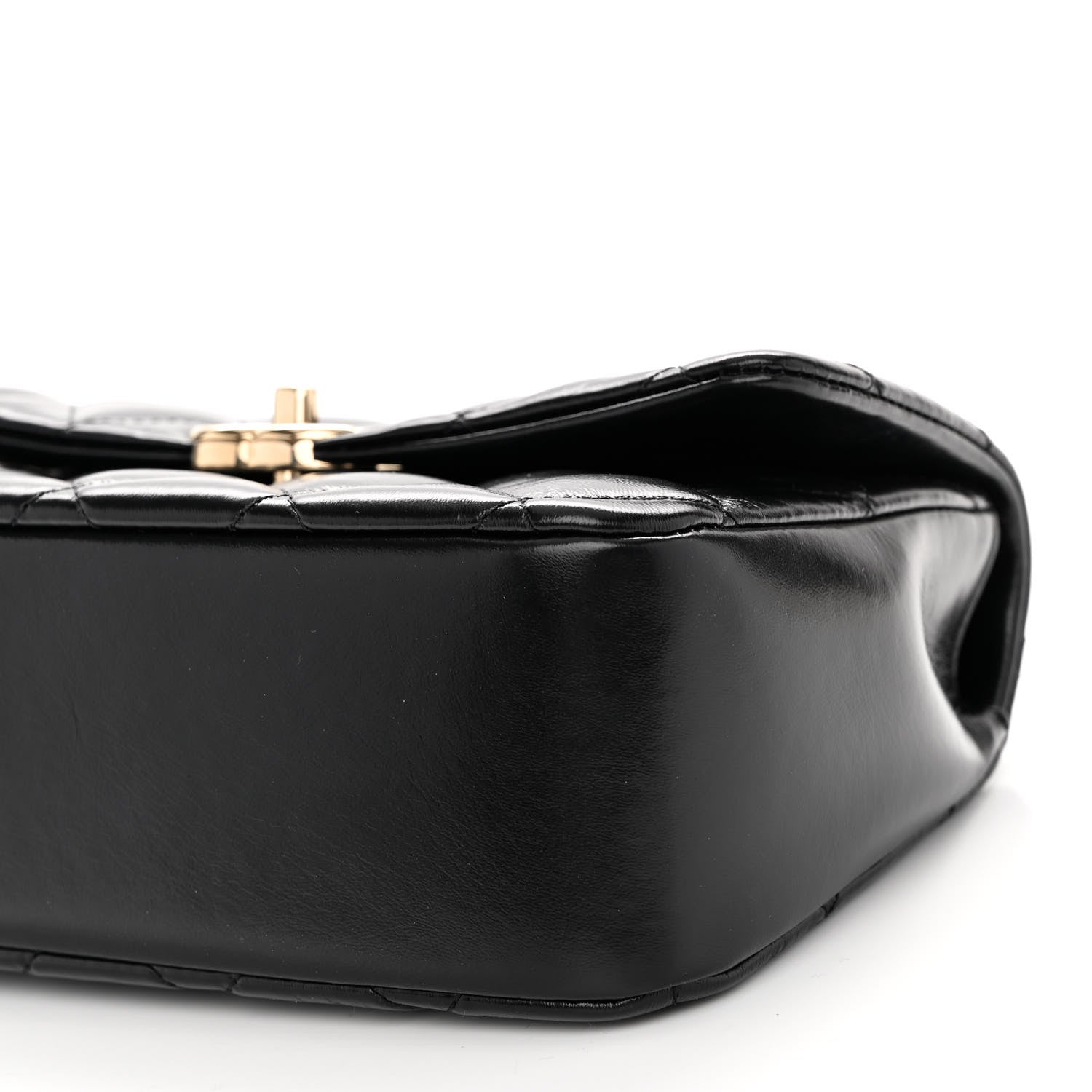 Chanel Shiny Lambskin Quilted Coco Trip Flap Bag Black 10 of 11