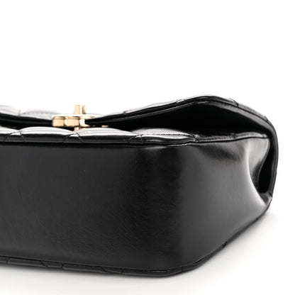 Chanel Shiny Lambskin Quilted Coco Trip Flap Bag Black 10 of 11