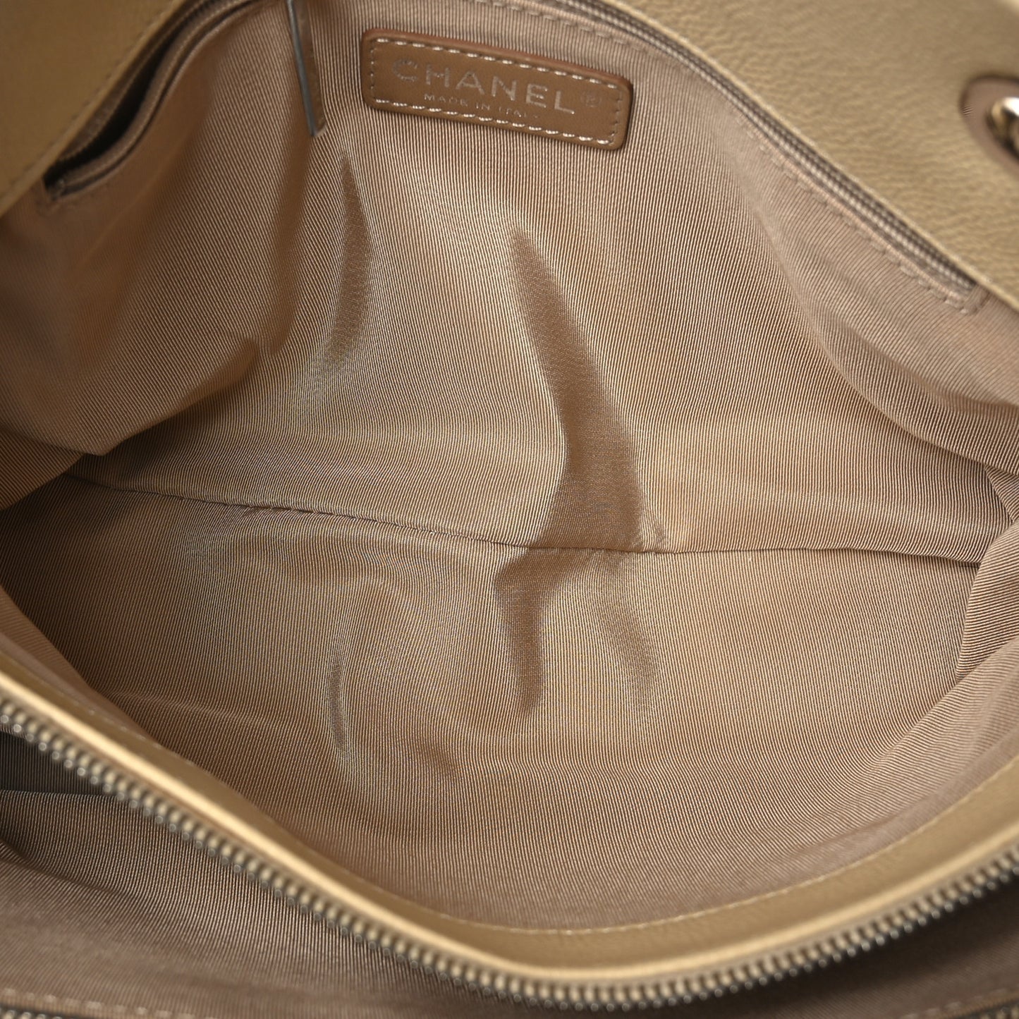 Caviar Quilted Timeless CC Shopping Tote Beige