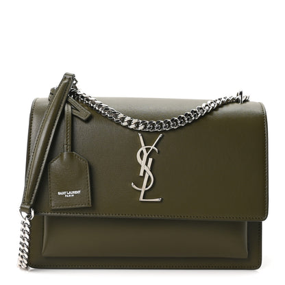 Saint Laurent Calfskin Medium Monogram Sunset Vert Kaki 1 of 9