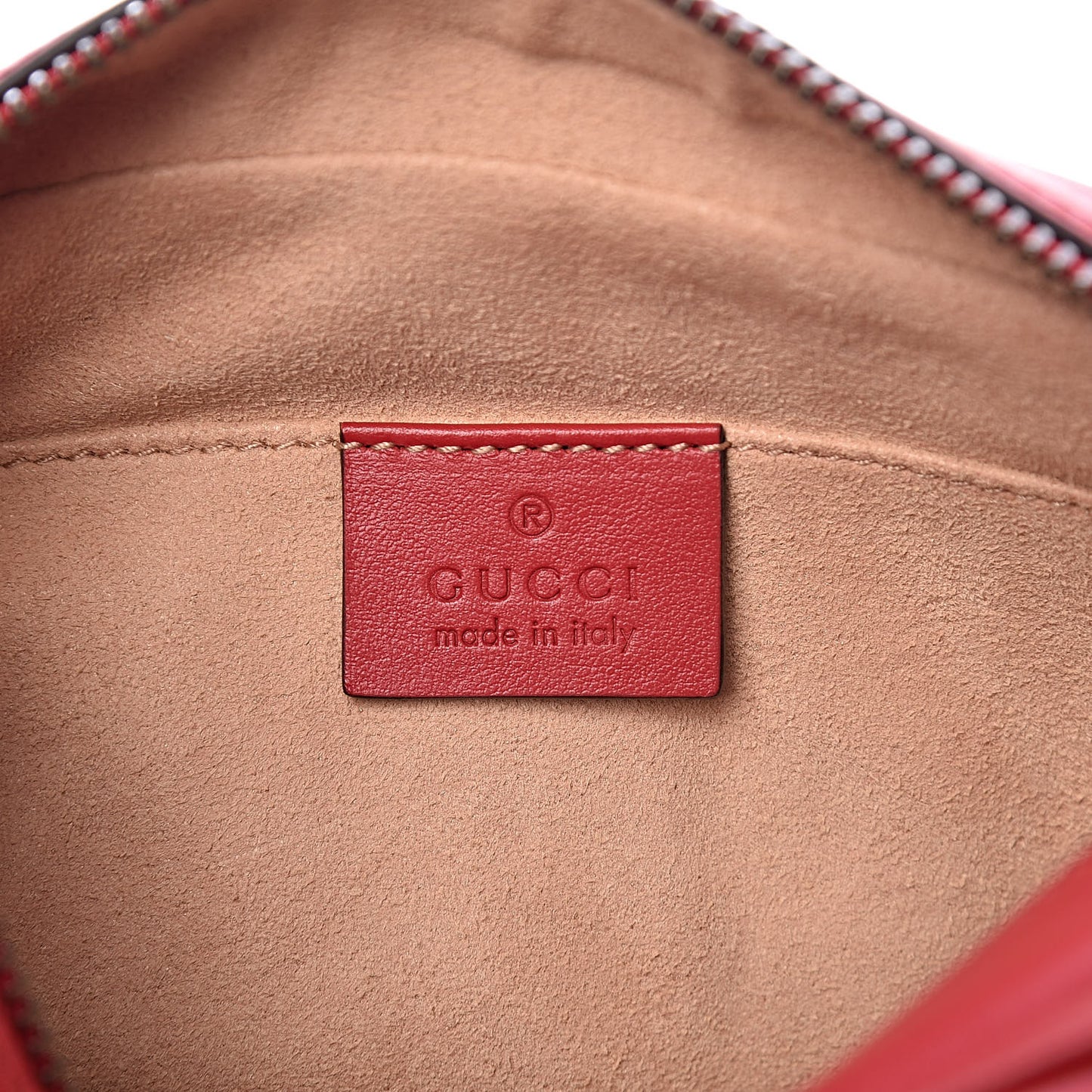 Calfskin Matelasse Mini GG Marmont Chain Shoulder Bag Hibiscus Red