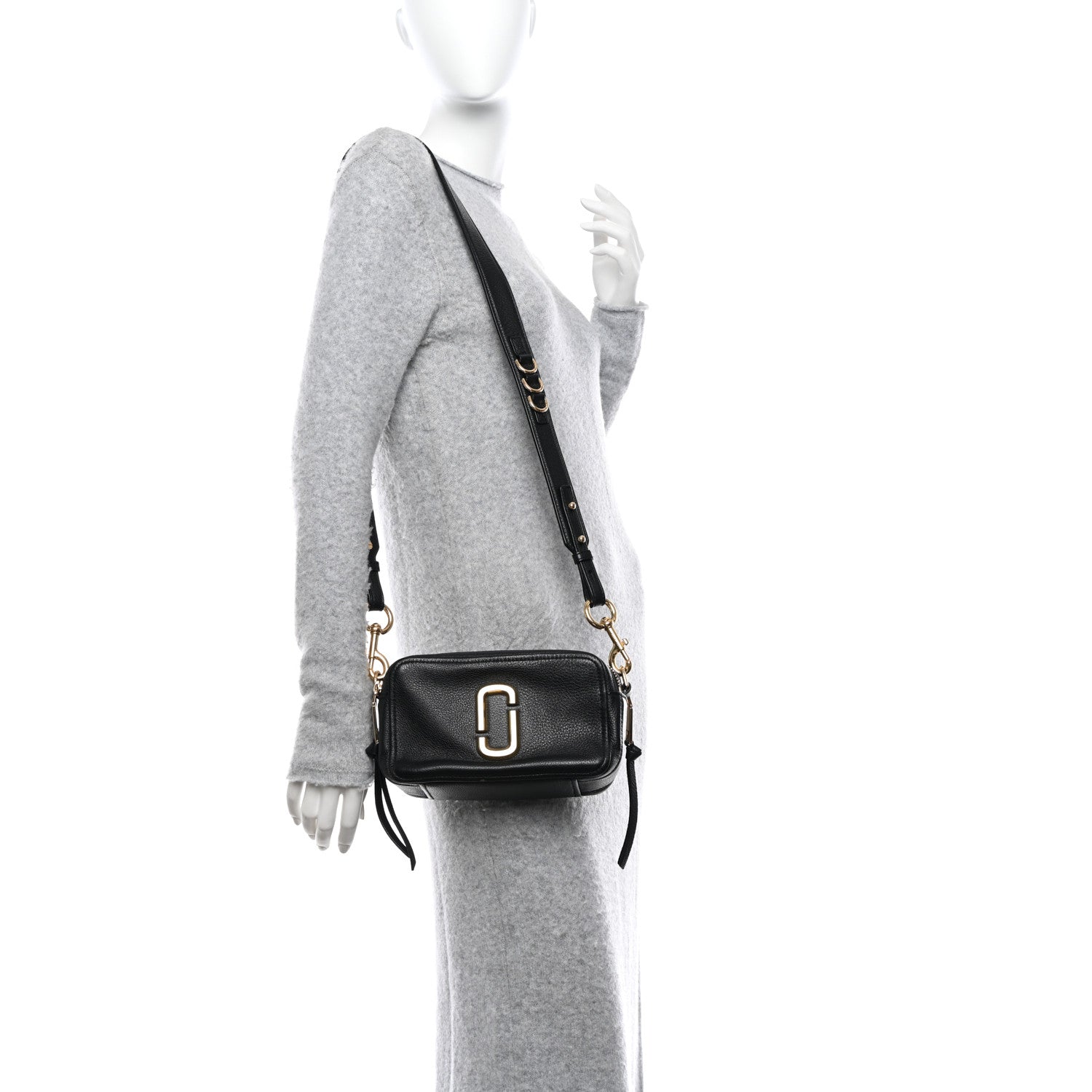 Marc Jacobs Supple Natural Grain Calfskin The Softshot 27 Bag Black 2 of 8
