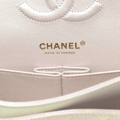 Chanel Iridescent Lambskin Quilted Medium Double Flap Ivory 7 of 11