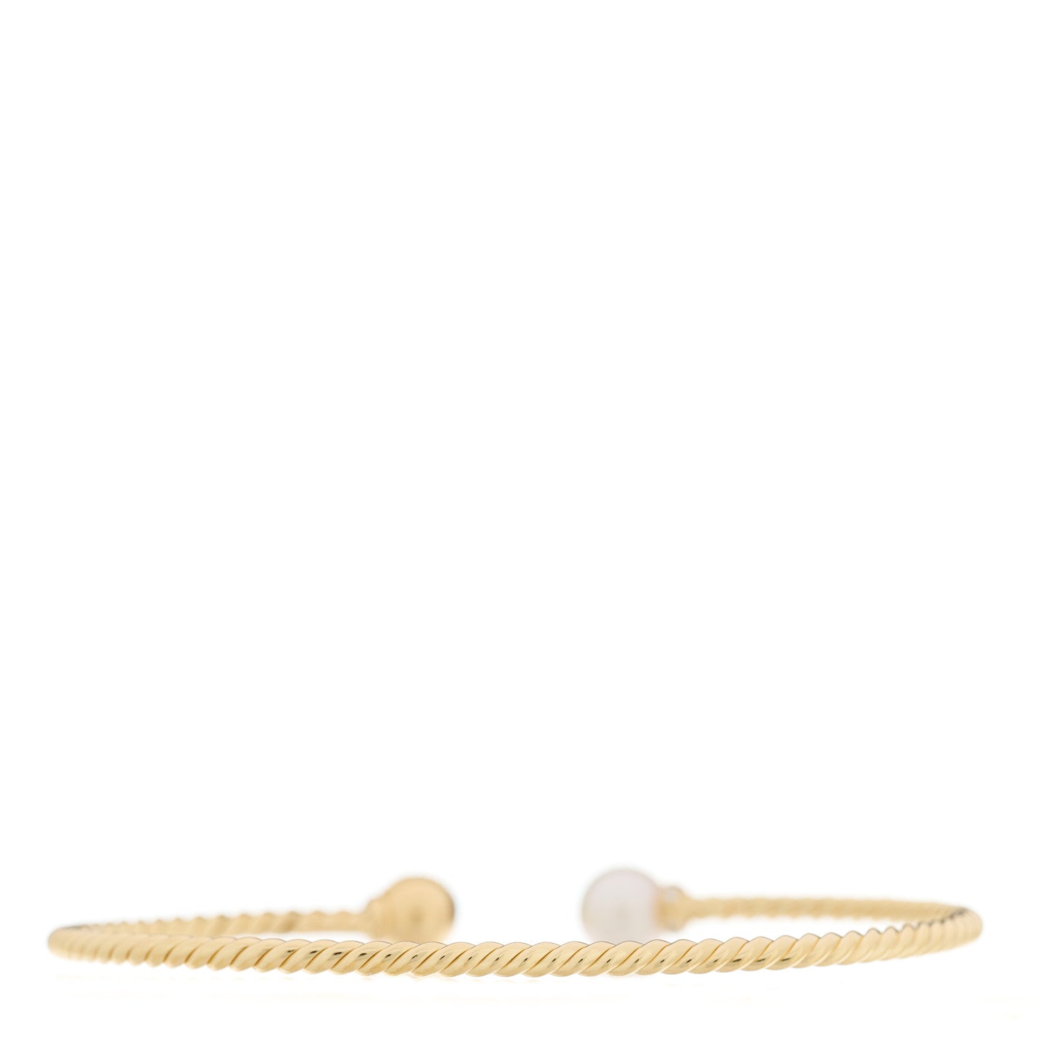 David Yurman 18K Yellow Gold Diamond Pearl Solari Bracelet 2 of 4