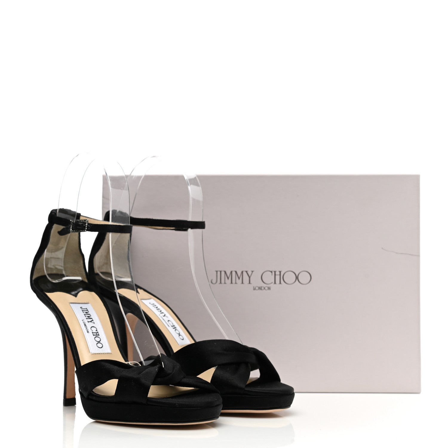 Jimmy Choo Satin Macy Sandals 36 Black 10 of 10