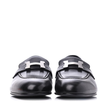 Hermes Goatskin Womens Paris Loafers 36 Black 2 of 10