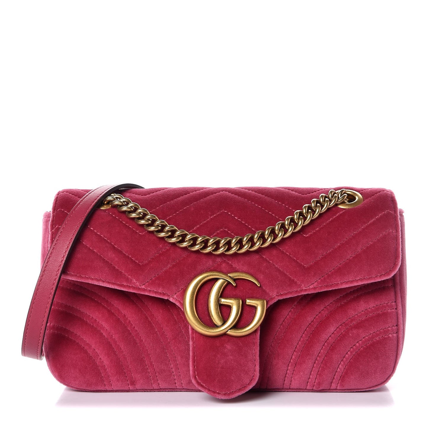 Velvet Matelasse Small GG Marmont Shoulder Bag Light Raspberry Rose