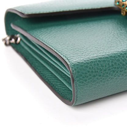 Gucci Calfskin Mini Dionysus Chain Wallet Emerald 9 of 10