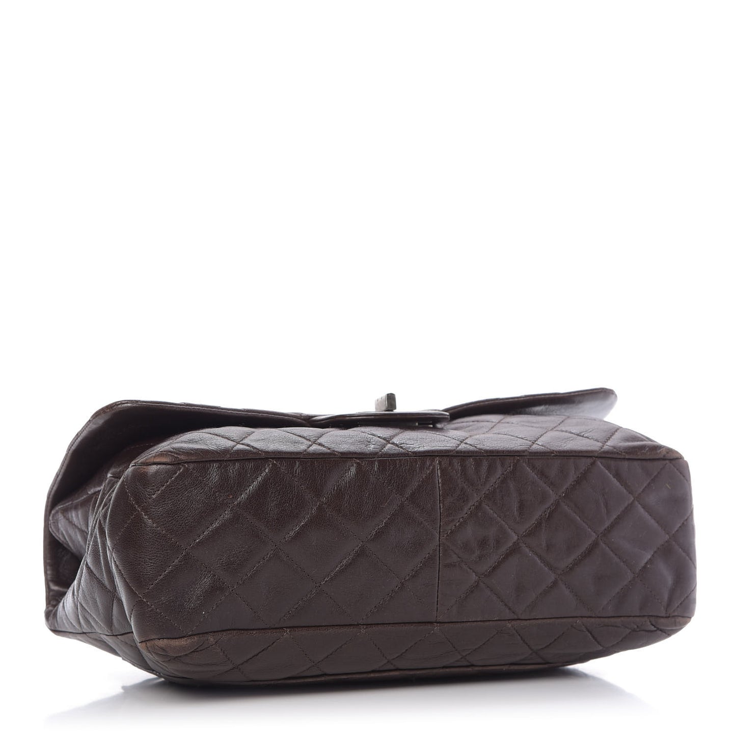 Washed Lambskin Quilted Jumbo Hybrid Reissue Flap Dark Brown