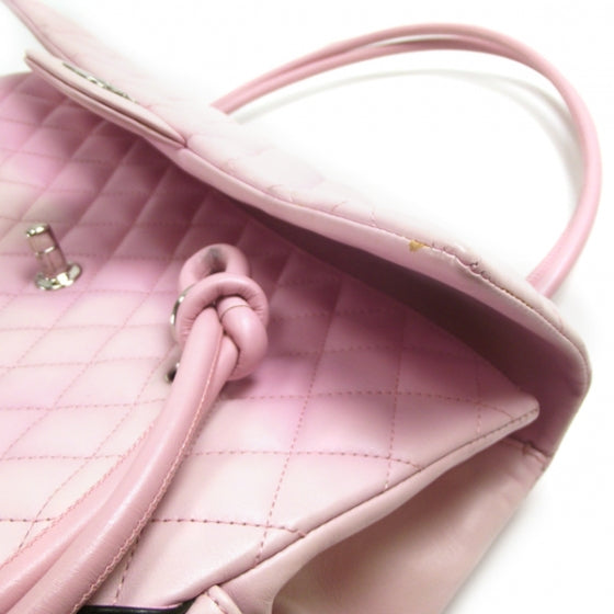 Chanel Calfskin Quilted Large Cambon Flap Pink Black 13 of 13