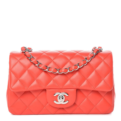 Chanel Lambskin Quilted Mini Rectangular Flap Red 1 of 10