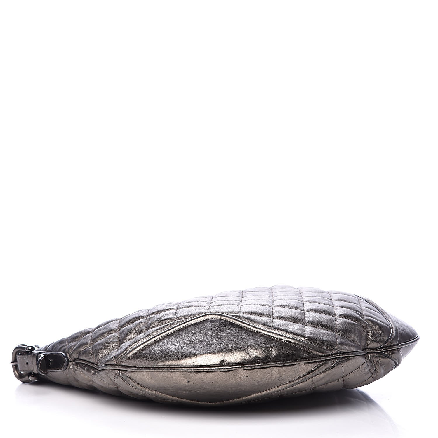 Burberry Metallic Calfskin Quilted Hoxton Hobo Nickel 4 of 16