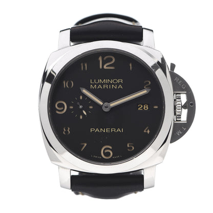 Panerai Stainless Steel Calfskin 44mm Luminor Marina 1950 Automatic Watch Black PAM00359 1 of 9