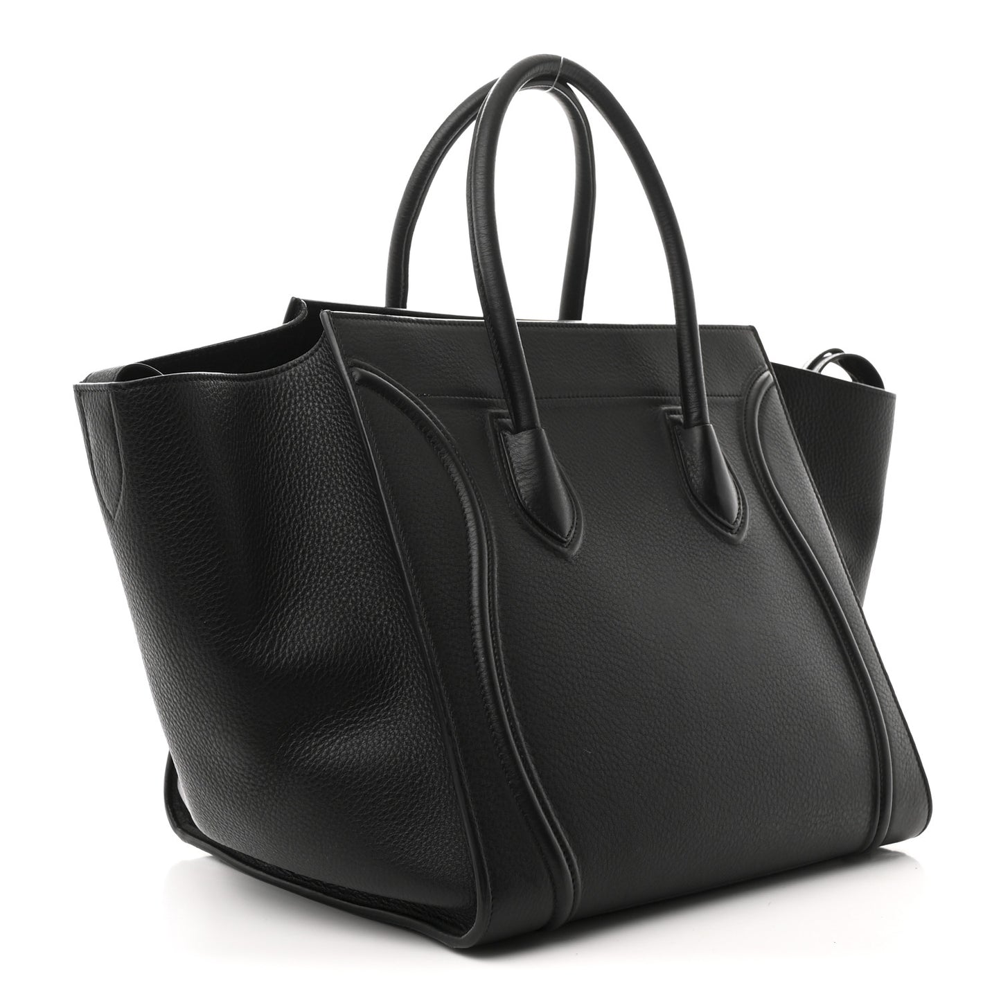 Grained Calfskin Medium Phantom Luggage Black
