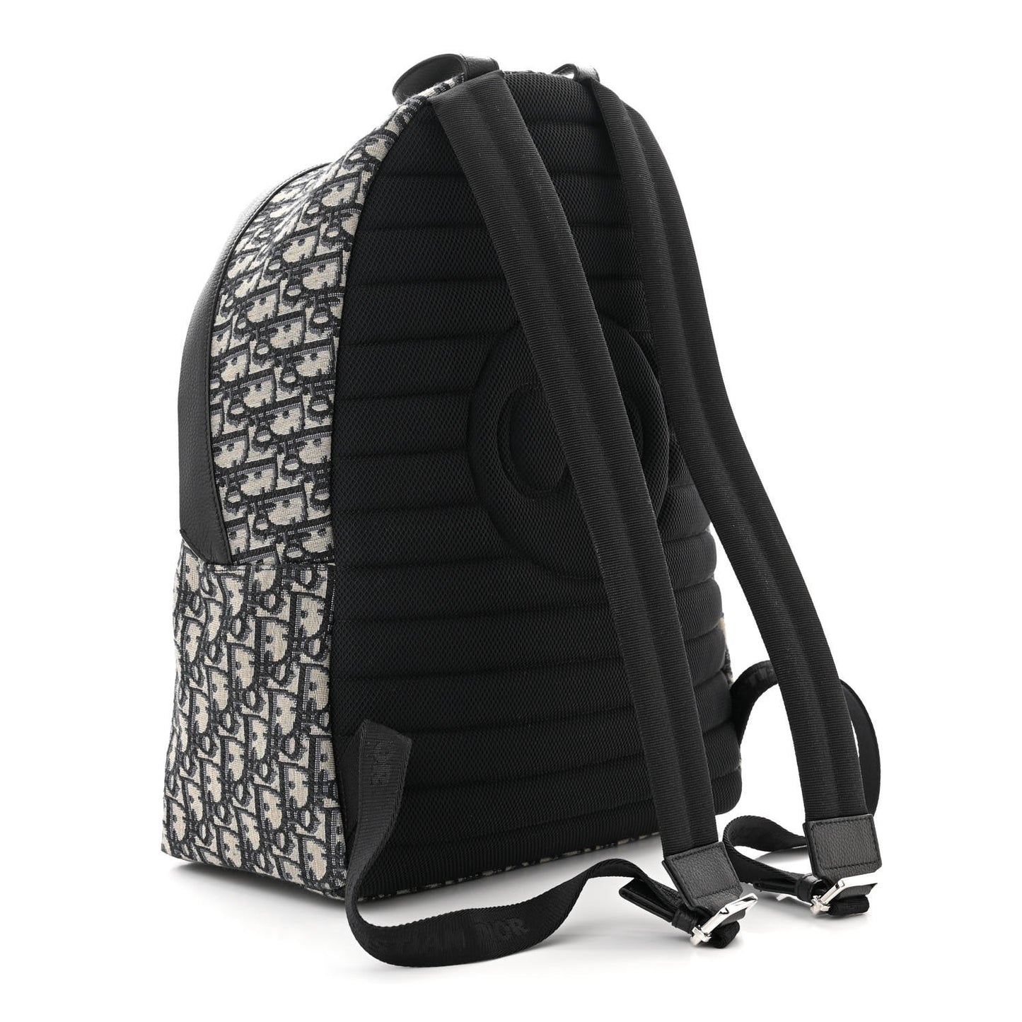 Oblique Calfskin Rider Backpack Beige Black