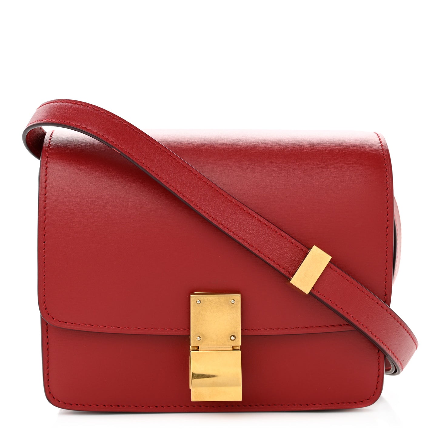 Smooth Calfskin Small Classic Box Flap Bag Red