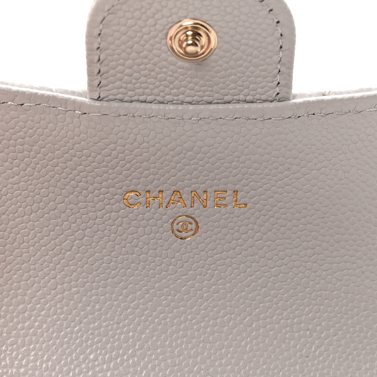 Chanel Caviar Quilted Flap Card Holder Wallet Light Grey 6 of 9