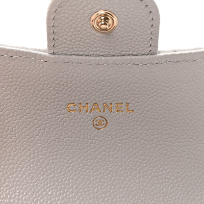 Chanel Caviar Quilted Flap Card Holder Wallet Light Grey 6 of 9