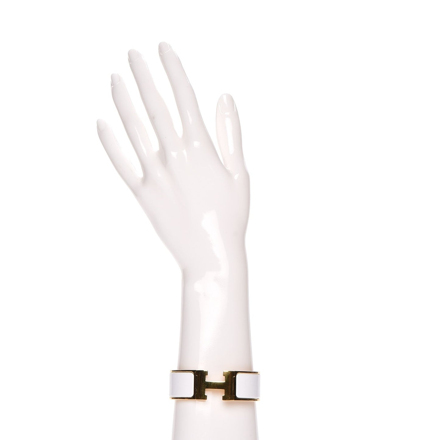 Enamel Wide Clic Clac H Bracelet PM White
