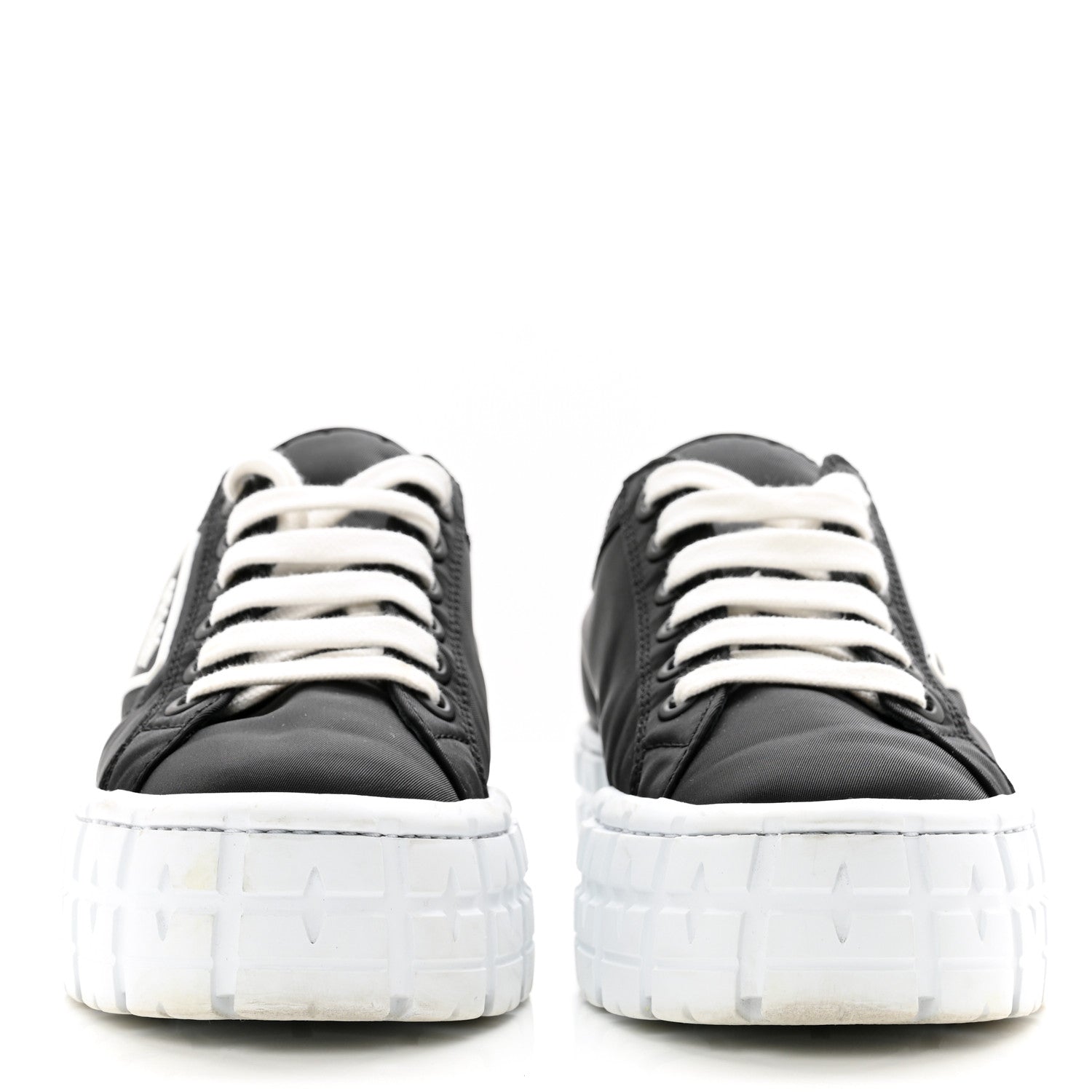 Prada Re-Nylon Gabardine Triangle Logo Double Wheel 50mm Sneakers 38.5 Black 2 of 7