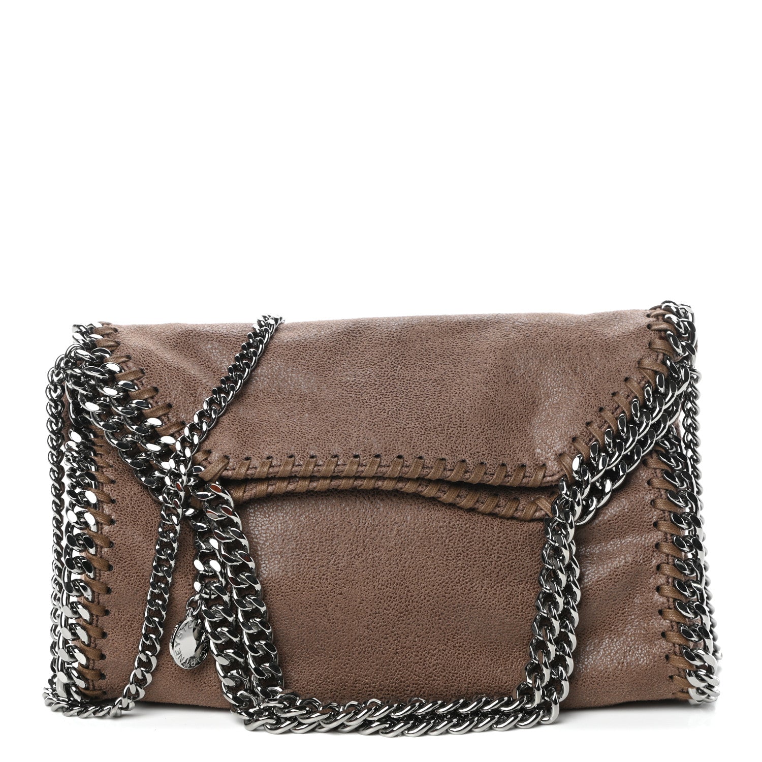 Stella McCartney Shaggy Deer Mini Falabella Fold Over Tote Taupe 1 of 9