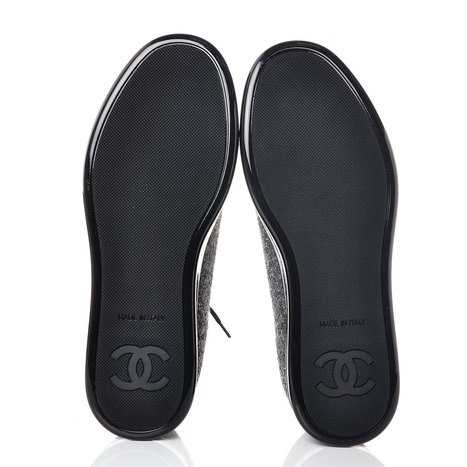 Chanel Fabric Calfskin Low Top Sneakers 38.5 Dark Grey 5 of 8