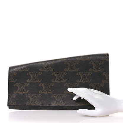 Celine Triomphe Canvas Asymmetric Clutch Tan 2 of 8