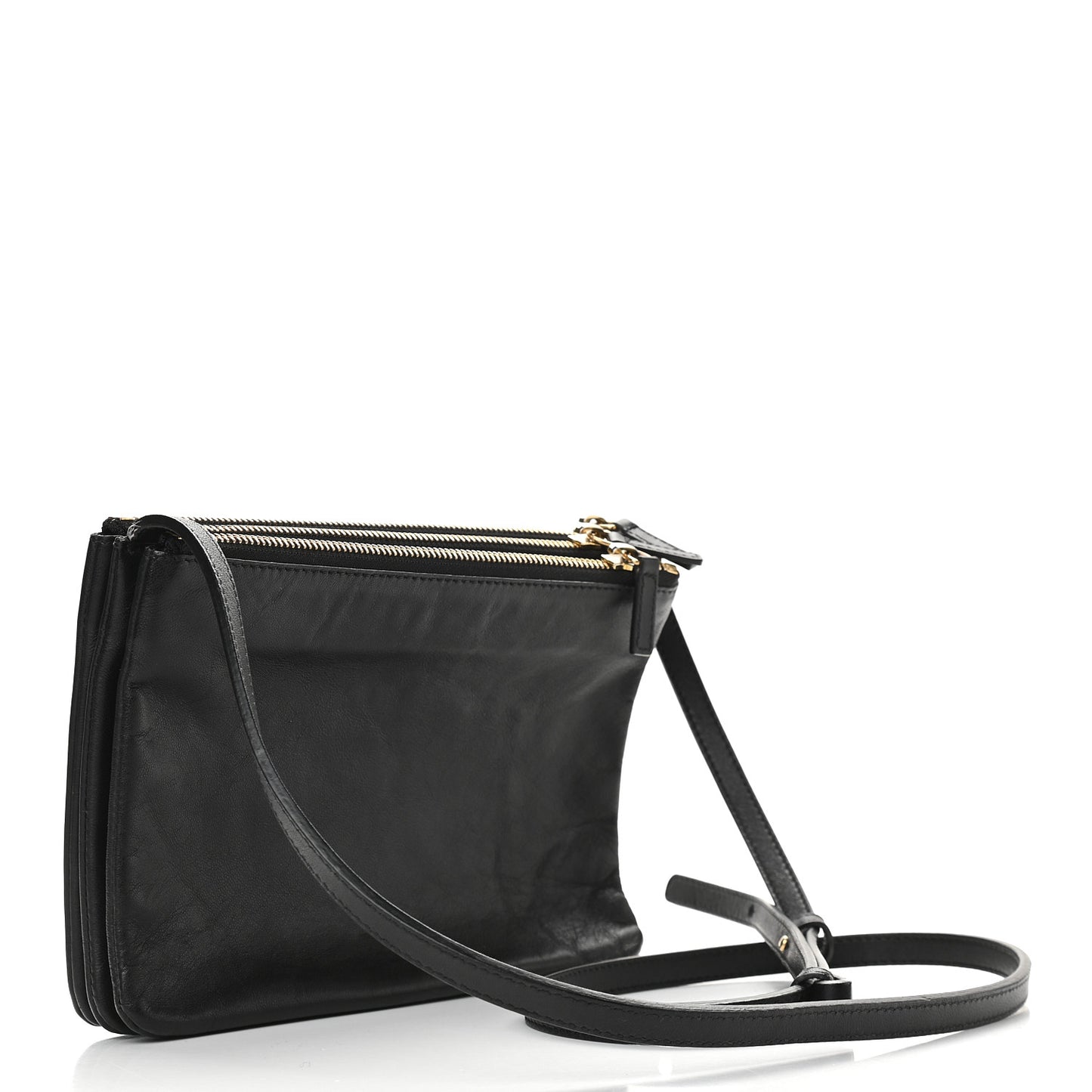 Lambskin Small Trio Crossbody Bag Black