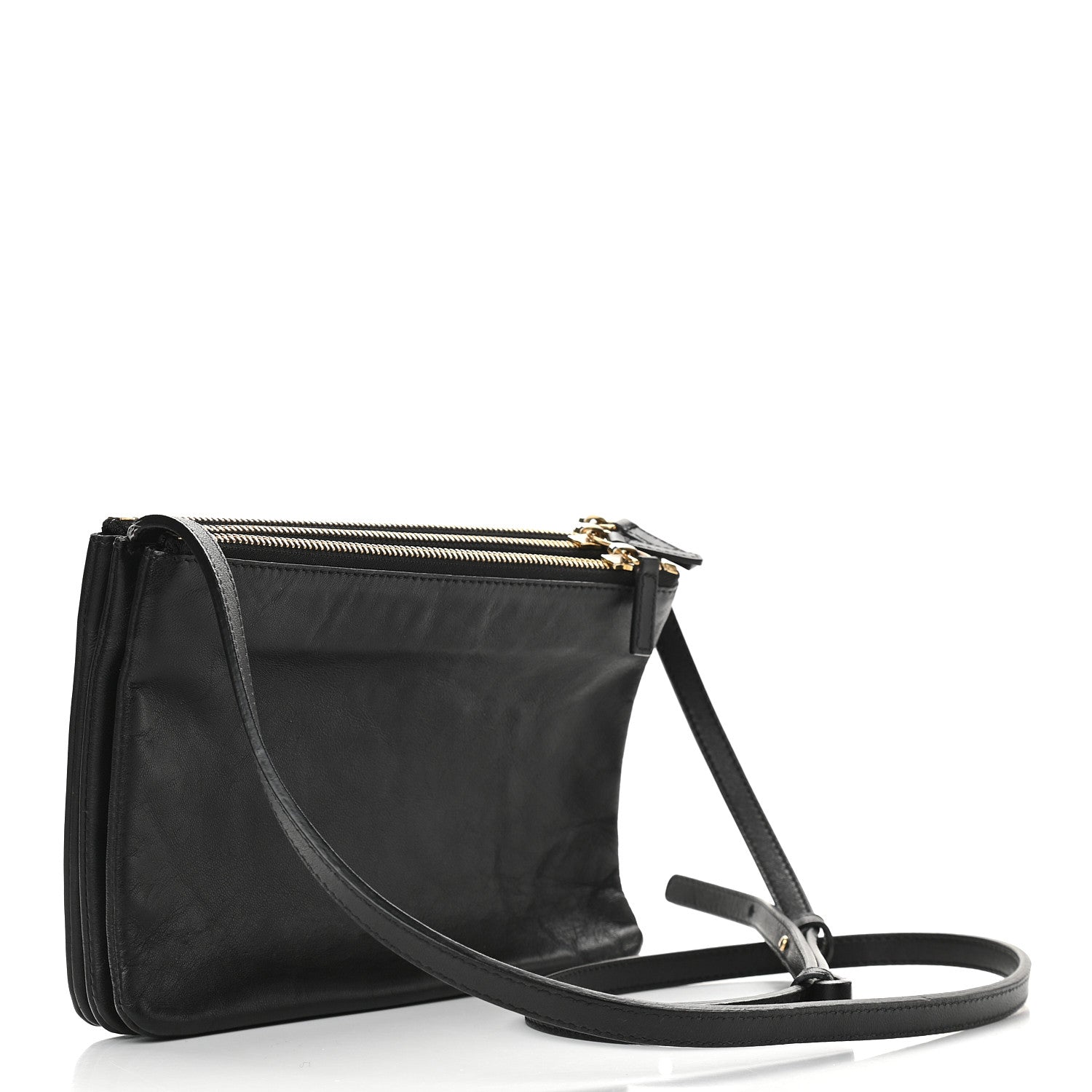Celine Lambskin Small Trio Crossbody Bag Black 3 of 9
