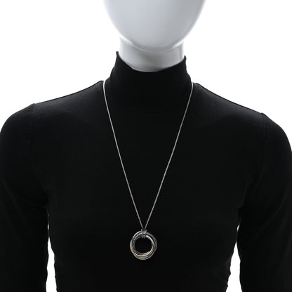 David Yurman Sterling Silver 14K Yellow Gold 37mm Crossover Pendant Necklace 2 of 4