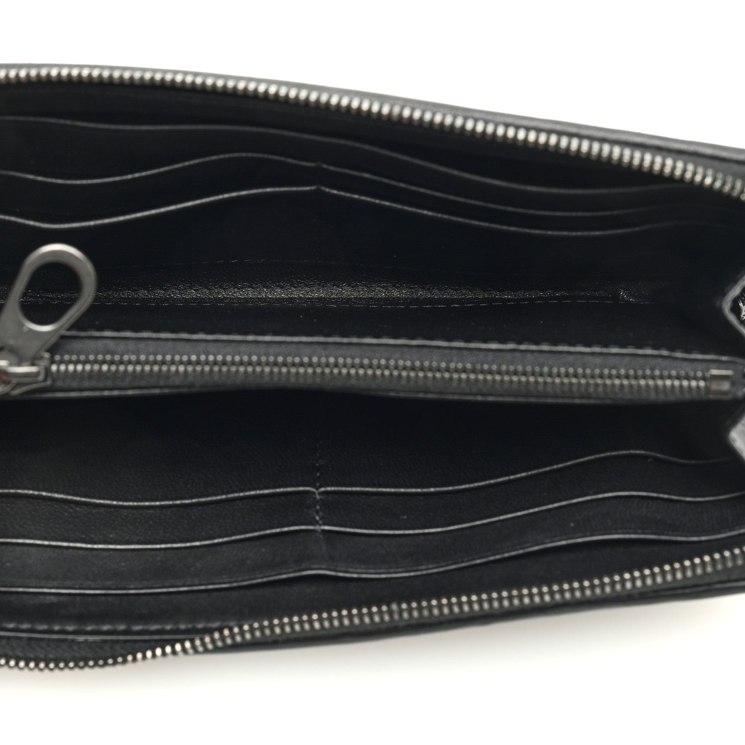 Bottega Veneta Nappa Intrecciato Paint Splatter Print Zip Around Wallet Black 5 of 7