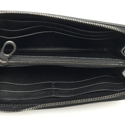 Bottega Veneta Nappa Intrecciato Paint Splatter Print Zip Around Wallet Black 5 of 7