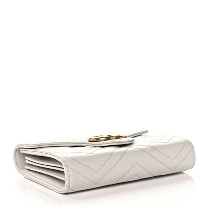 Gucci Calfskin Matelasse GG Marmont Chain Wallet Mystic White 4 of 11