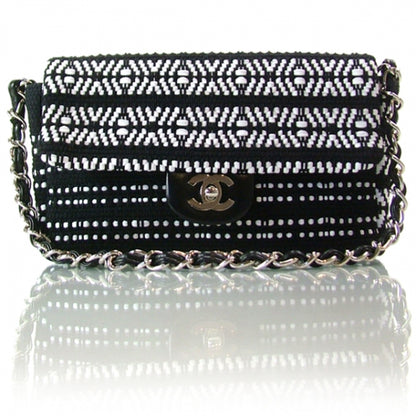 Chanel Woven Tweed Small Flap Black 1 of 11