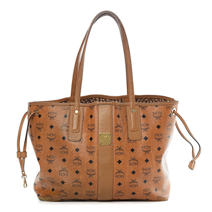 MCM Visetos Medium Liz Reversible Shopper Tote Cognac 1 of 19