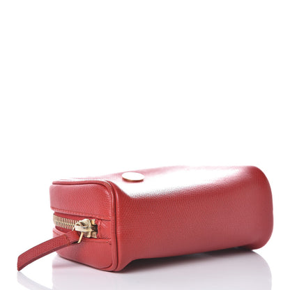 Chanel Grained Calfskin CC Button Small Pouch Cosmetic Case Red 4 of 9