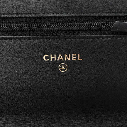 Chanel Aged Calfskin Quilted Lucky Charms 2.55 Reissue Wallet On Chain WOC Black 7 of 12