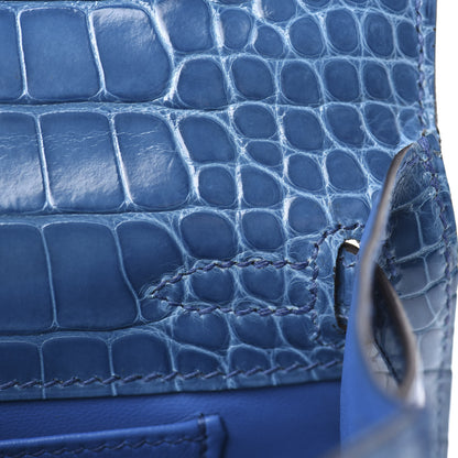 Hermes Shiny Alligator Kelly Pochette Mykonos 27 of 31