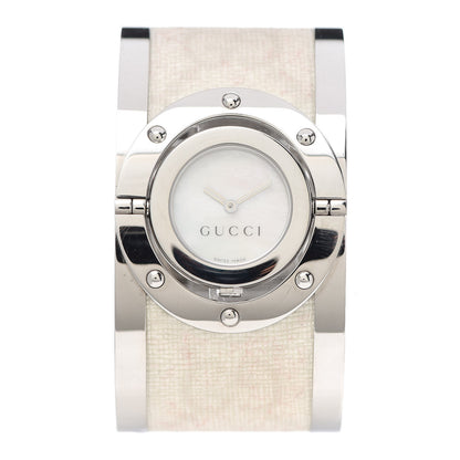 Gucci Stainless Steel Canvas Mother of Pearl 23mm Twirl Quartz Watch 1 of 6
