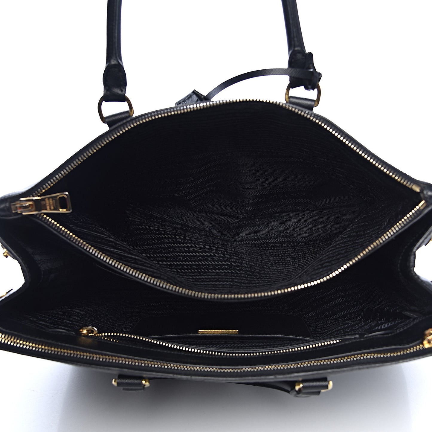 Saffiano Large Galleria Double Zip Tote Black