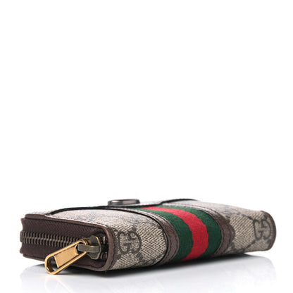 Gucci GG Supreme Web Ophidia Zip Around Card Case Brown 3 of 8