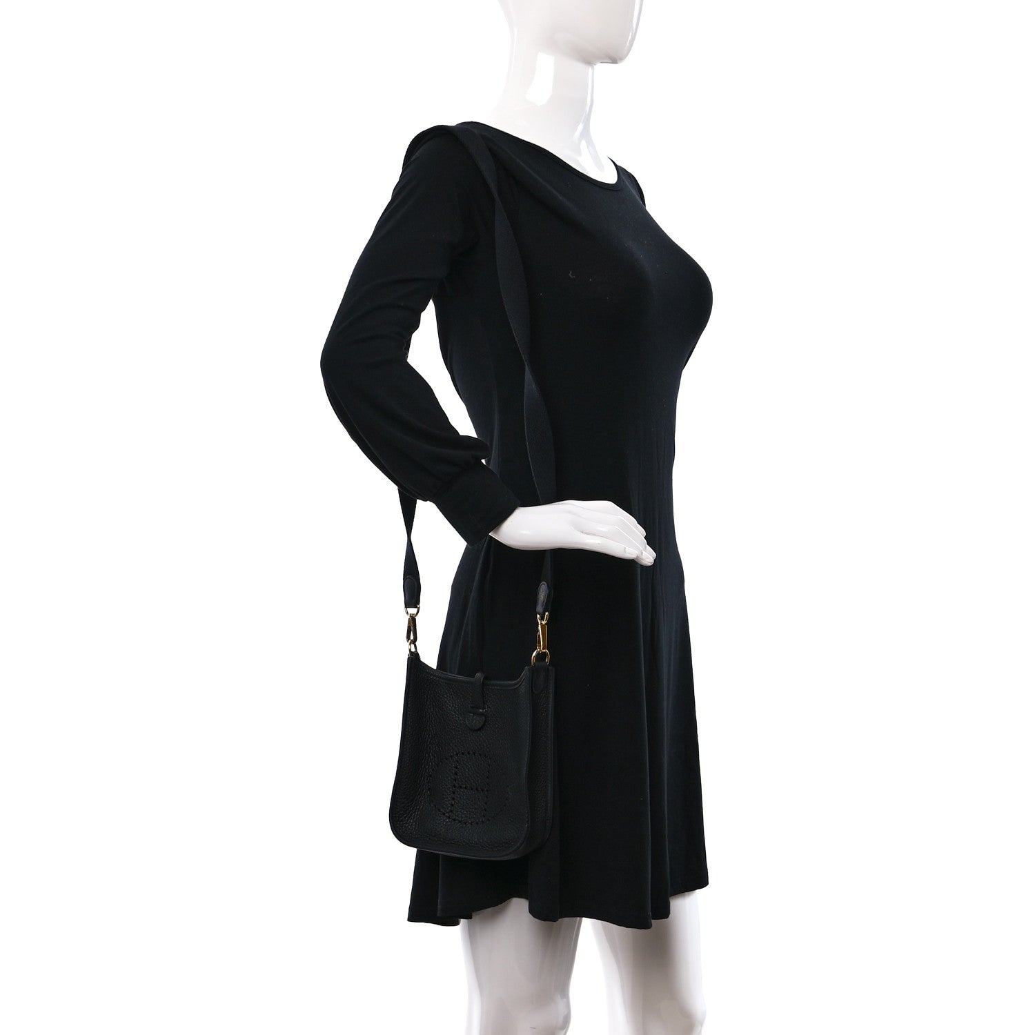 Hermes Taurillon Clemence Evelyne TPM Black 2 of 9