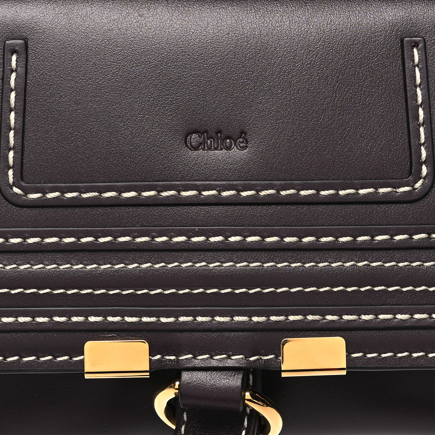 Chloe Shiny Calfskin Marcie Convertible Belt Bag Black Raisin 8 of 10